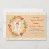 Lingerie Dusche Einladung Herbst rustikal (Vorderseite)