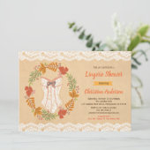 Lingerie Dusche Einladung Herbst rustikal (Stehend Vorderseite)