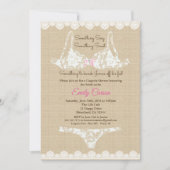 Lingerie-Dusche Einladung rustikales Holz (Vorderseite)