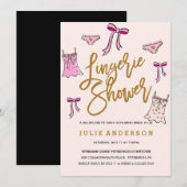 Lingerie-Dusche //JUNGGESELINNEN-ABSCHIED-Einladun Einladung (Vorne/Hinten)