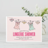 Lingerie Dusche Junggeselinnen-Abschied Polteraben Einladung (Stehend Vorderseite)