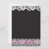 Lingerie Dusche Pink Black Lace Bow Einladung (Rückseite)