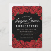 Lingerie Dusche Romantische Rote Rosen Einladung (Vorderseite)