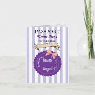 Lingerie Duschpassport Lila Flugzeug Einladung