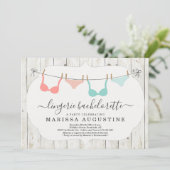 Lingerie Junggeselinnen-Abschied - Rustikale Wäsch Einladung (Stehend Vorderseite)