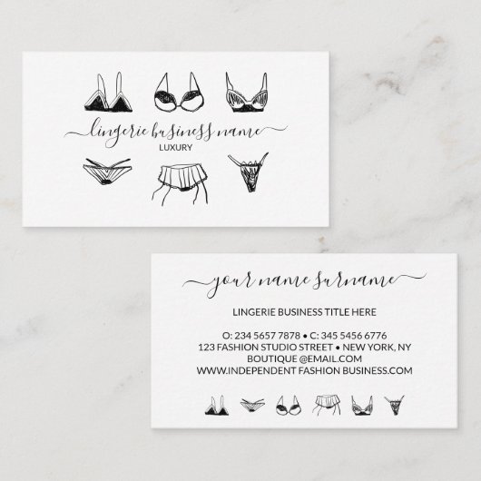 Lingerie Mode Visitenkarte (Vorne/Hinten)
