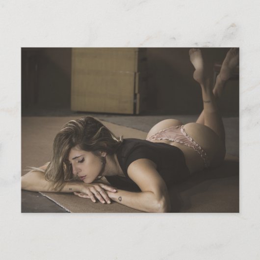 Lingerie Model Foto Postkarte (Vorderseite)