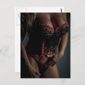Lingerie Model Foto Postkarte (Vorne/Hinten)