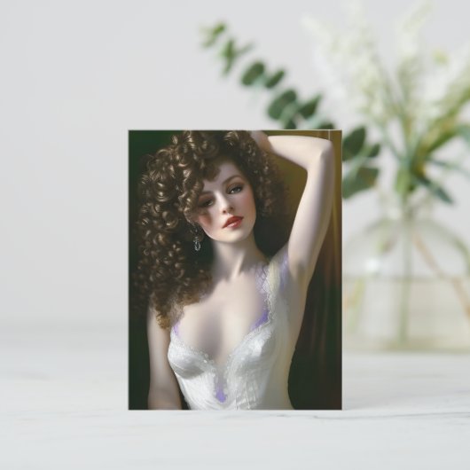 Lingerie-Modell Postkarte (Stehend Vorderseite)