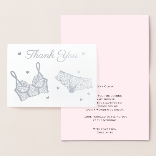Lingerie Party Brautparty Foto Vielen Dank Folienkarte (Anzeige)