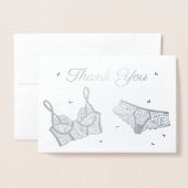 Lingerie Party Brautparty Foto Vielen Dank Folienkarte (Vorderseite mit Umschlag)