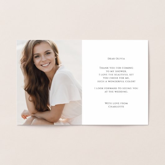 Lingerie Party Brautparty Foto Vielen Dank Folienkarte (Innenseite)