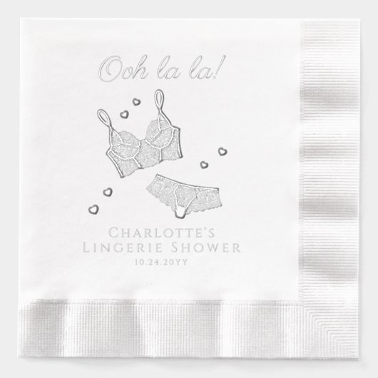 Lingerie Party Brautparty Junggeselinnen-Abschied Servietten Mit Folie (Vorderseite)