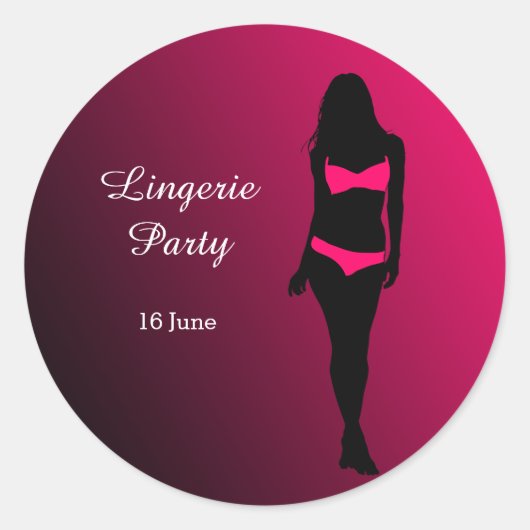 Lingerie Party Runder Aufkleber (Vorderseite)