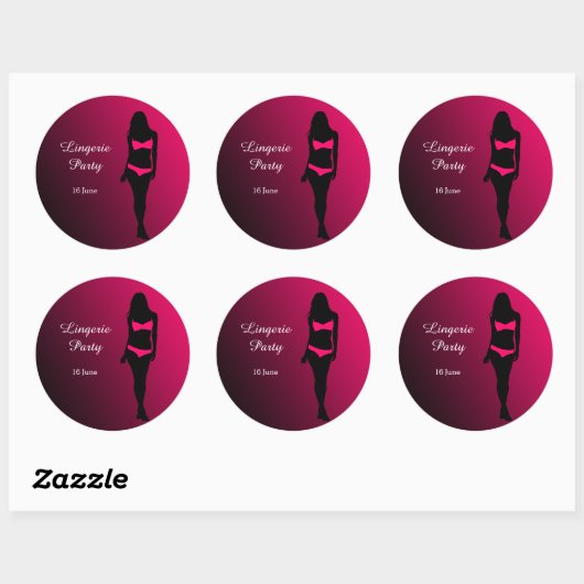 Lingerie Party Runder Aufkleber (Blatt)