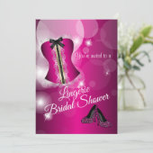 Lingerie Pink Brautparty Party Einladung (Stehend Vorderseite)