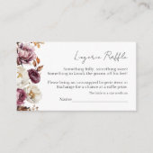 Lingerie Raffle Burgundy Floral Fall Brautparty Begleitkarte (Vorderseite)