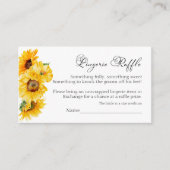 Lingerie Raffle Sunflove Floral Fall Brautparty Begleitkarte (Vorderseite)