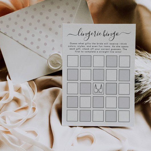 Lingerie Shower Bingo, Lingerie Party Bingo Cards, Einladung
