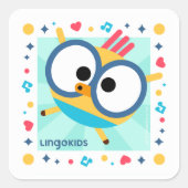 Lingokids-Party mit Billy Quadratischer Aufkleber (Vorderseite)
