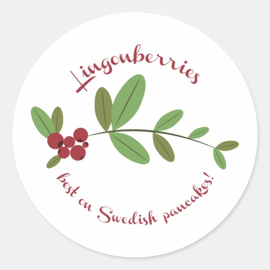 Lingonbeeren Runder Aufkleber (Vorderseite)