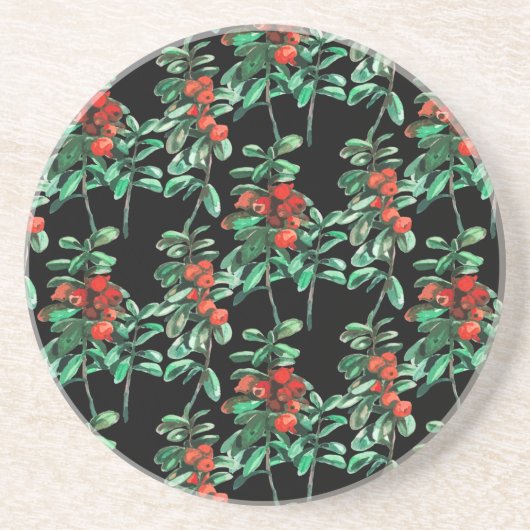 Lingonberries Beerenküste Getränkeuntersetzer (Vorne)