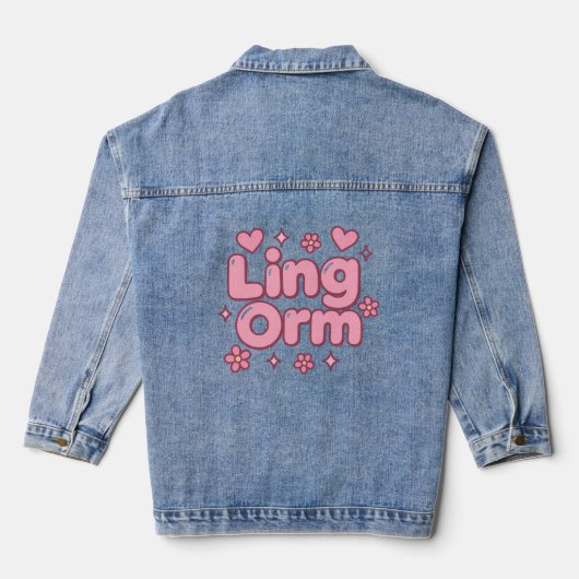 Lingorm Kawaii-Blasebuchstabe Jeansjacke (Rückseite)