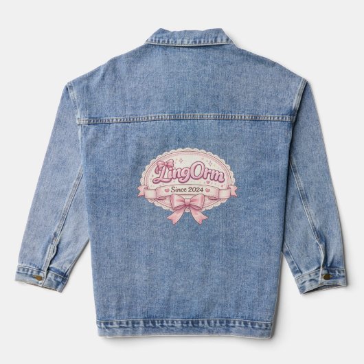 LingOrm Since 2024 Coquette Ribbon Badge Jeansjacke (Rückseite)