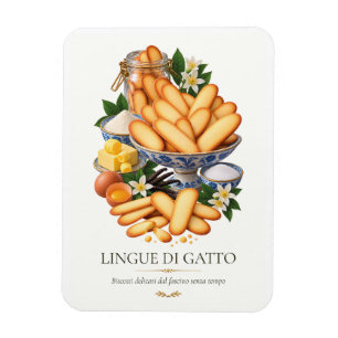 Lingue di Gatto – italienisches Vintage-Dessert Magnet
