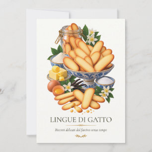 Lingue di Gatto – Vintage italienisches Dessert Einladung