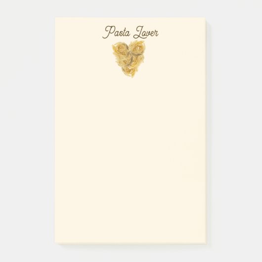 Linguine Heart Pasta Lover Custom Text Post-it Klebezettel (Vorderseite)