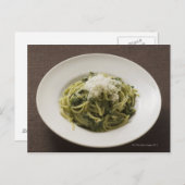 Linguine mit Pesto und Parmesan Postkarte (Vorne/Hinten)