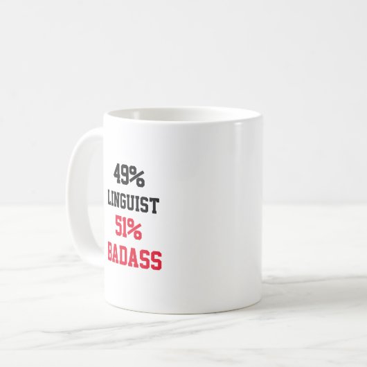 Linguist Badass Kaffeetasse (Vorderseite Links)
