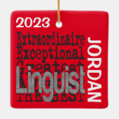 Linguist Extraordinaire CUSTOM Keramikornament (Rückseite)