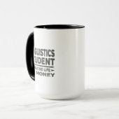 Linguistics Uni Student No Life oder Money Tasse (Vorderseite Links)