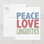 Linguistik der Liebe Frieden Postkarte (Vorne/Hinten)