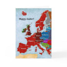 Linguistische Karte von Europa: Oster-Grußkarte