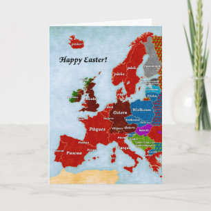 Linguistische Karte von Europa: Oster-Grußkarte