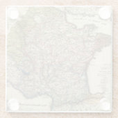 Linguistische Karte von Frankreich Glasuntersetzer (Rückseite)