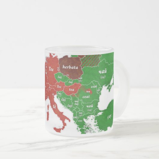 Linguistische Karten-mattierte GlasTasse Mattglastasse (VorderseiteRechts)