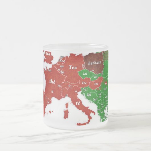 Linguistische Karten-mattierte GlasTasse Mattglastasse (Mittel)
