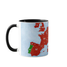Linguistische Karten-Tasse Tee-Europas