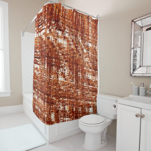 Linhas cruzadas e entalhe de quadrados enferrujado duschvorhang (Beispiel)