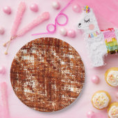 Linhas cruzadas e entalhe de quadrados enferrujado pappteller (Party)