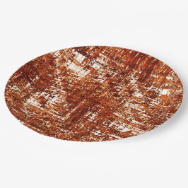 Linhas cruzadas e entalhe de quadrados enferrujado pappteller