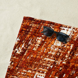 Linhas cruzadas e entalhe de quadrados enferrujado strandtuch