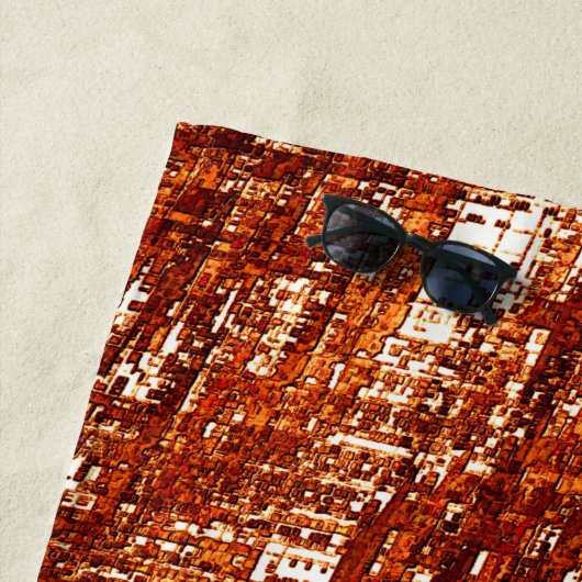 Linhas cruzadas e entalhe de quadrados enferrujado strandtuch (Beispiel)