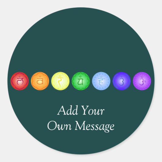 Linie 7 Chakras Runder Aufkleber (Vorderseite)