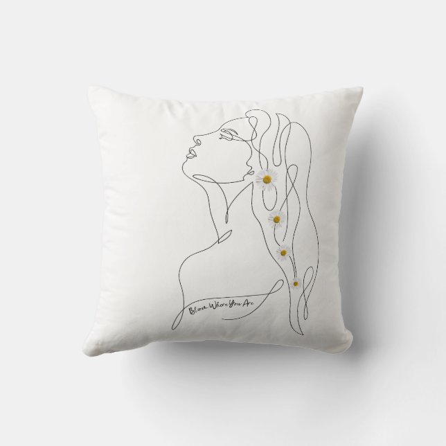 Linie Art der Frau Bloom, wo Sie sind Kissen (Rückseite)