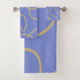 Linie Art: Gold auf Blue Badhandtuch Set